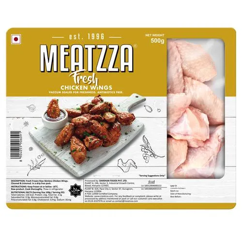 Meatzza Fresh Raw Chicken Wings (Frozen)